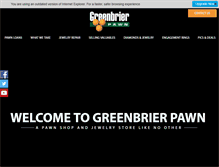 Tablet Screenshot of greenbrierpawn.com